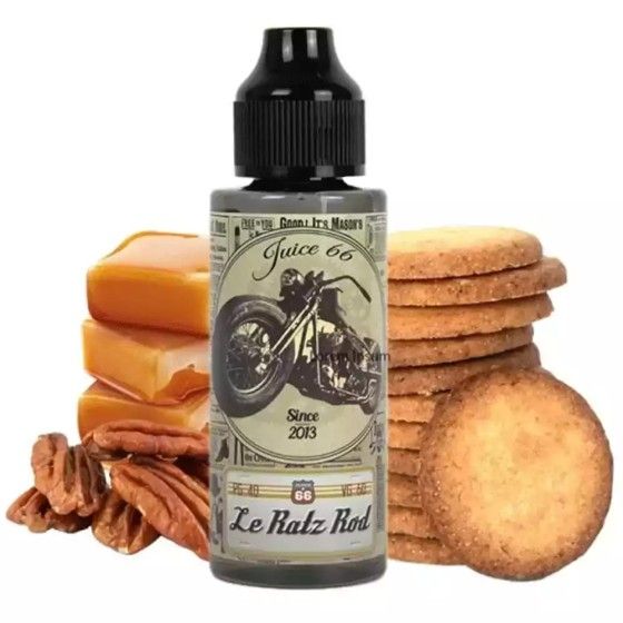 🍪🍯 E-liquide Le Ratz Rod 100ml Vintage by Juice 66 - Palet breton, caramel beurre salé, noix de pécan