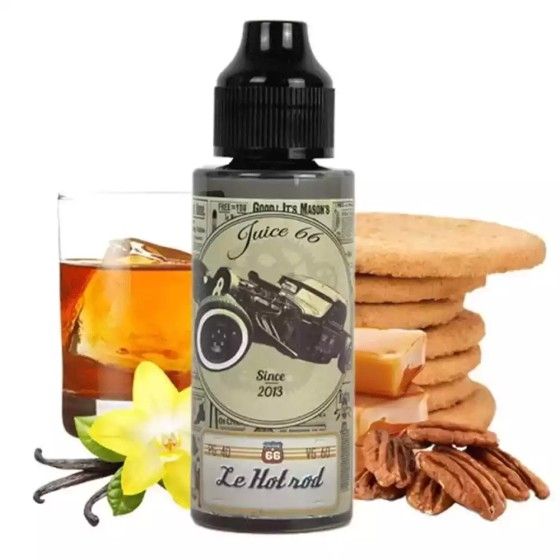 🍪🥃 E-liquid Le Hot Rod 100ml Vintage by Juice 66 - Vanilla, caramel, pecan, biscuits, aged rum