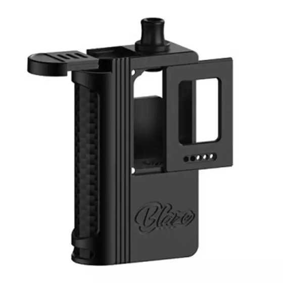 Battery door and boro slot view of the "Blaze AIO THC x Mikevapes Kit - Black Color".