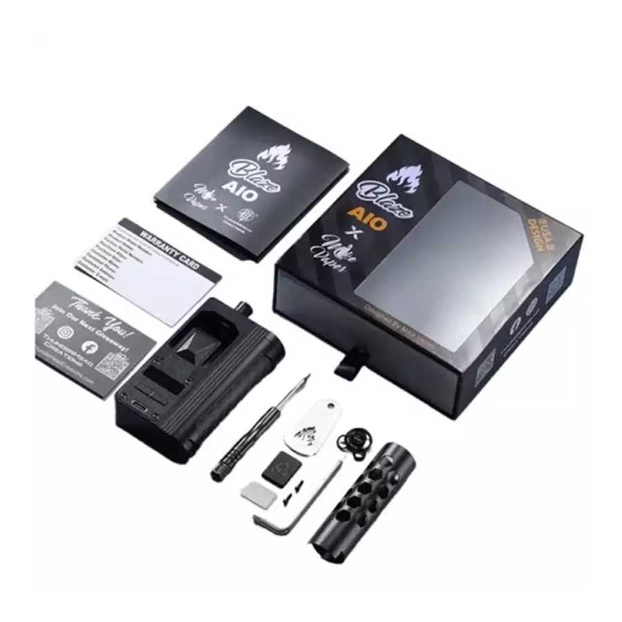 Complete pack view of the "Blaze AIO THC x Mikevapes Kit - Black Color".