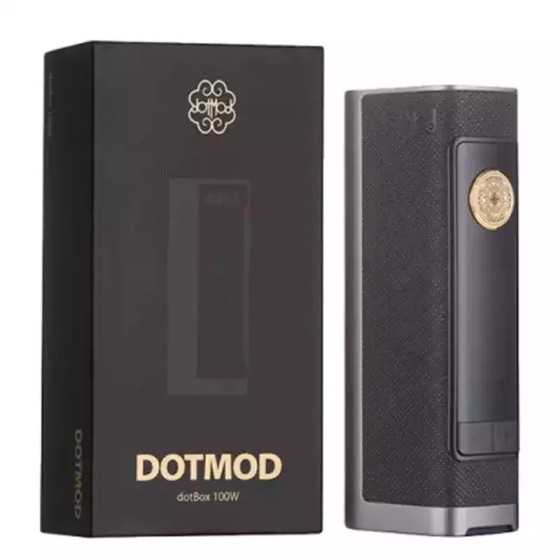 Box Dotbox 100W dotMod Color Black with its box - Elegance and power.