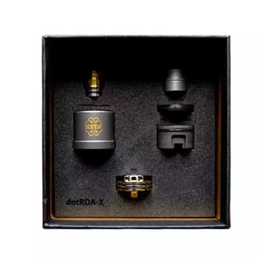 Contents of the DotRDA X 23mm dripper pack by dotMod - Guaranteed authenticity.