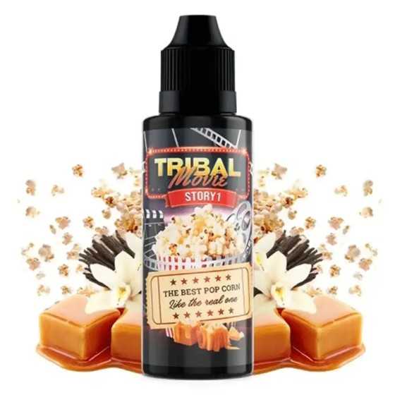 🍿 E-liquid Story 1 Tribal Movie by Tribal Force: vanilla, melted caramel, and crunchy popcorn.