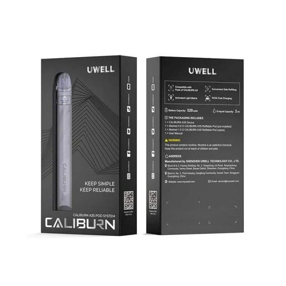 kit-Caliburn-A3S-UWELL-la boite