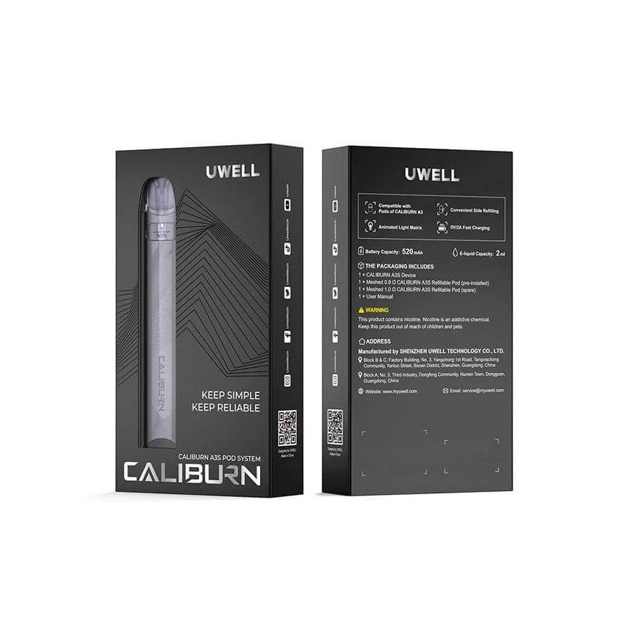 kit-Caliburn-A3S-UWELL-the box